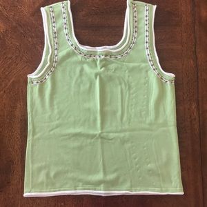 Ninety Green beaded knit tank top